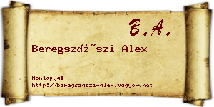 Beregszászi Alex névjegykártya